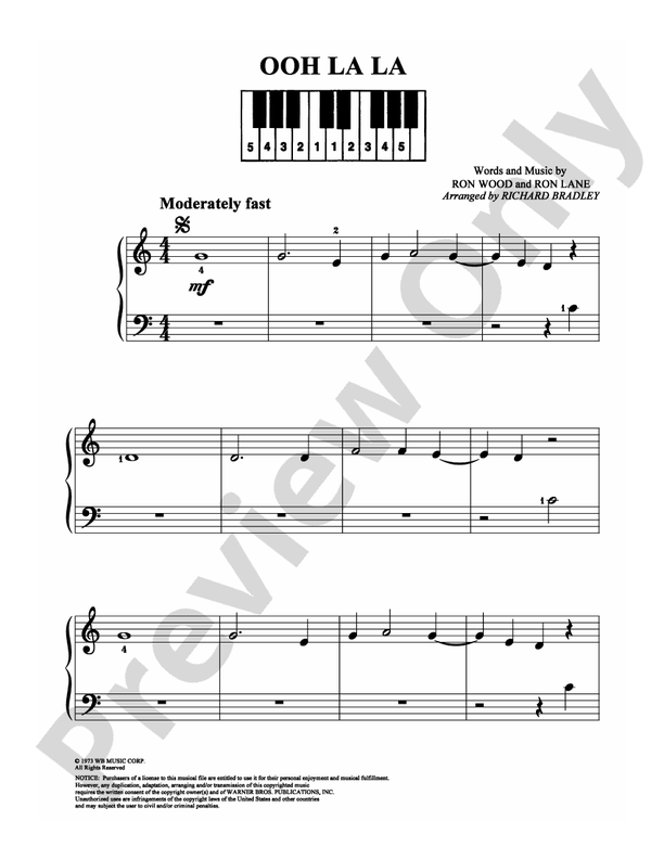 Ooh La La - Arr. Richard Bradley - Easy Piano (Digital Download)