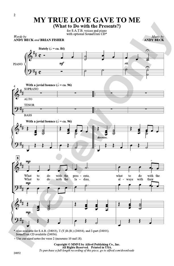 My True Love Gave to Me – SATB Choral Octavo (Digital Download)