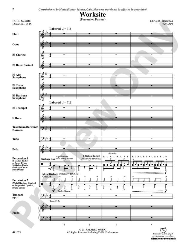 Worksite - Concert Band Conductor Score & Parts (Digital Download)
