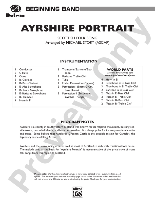 Ayrshire Portrait - Concert Band Conductor Score & Parts (Digital Download)