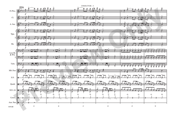 NFL Countdown Theme – Marching Band Conductor Score & Parts (Digital Download)