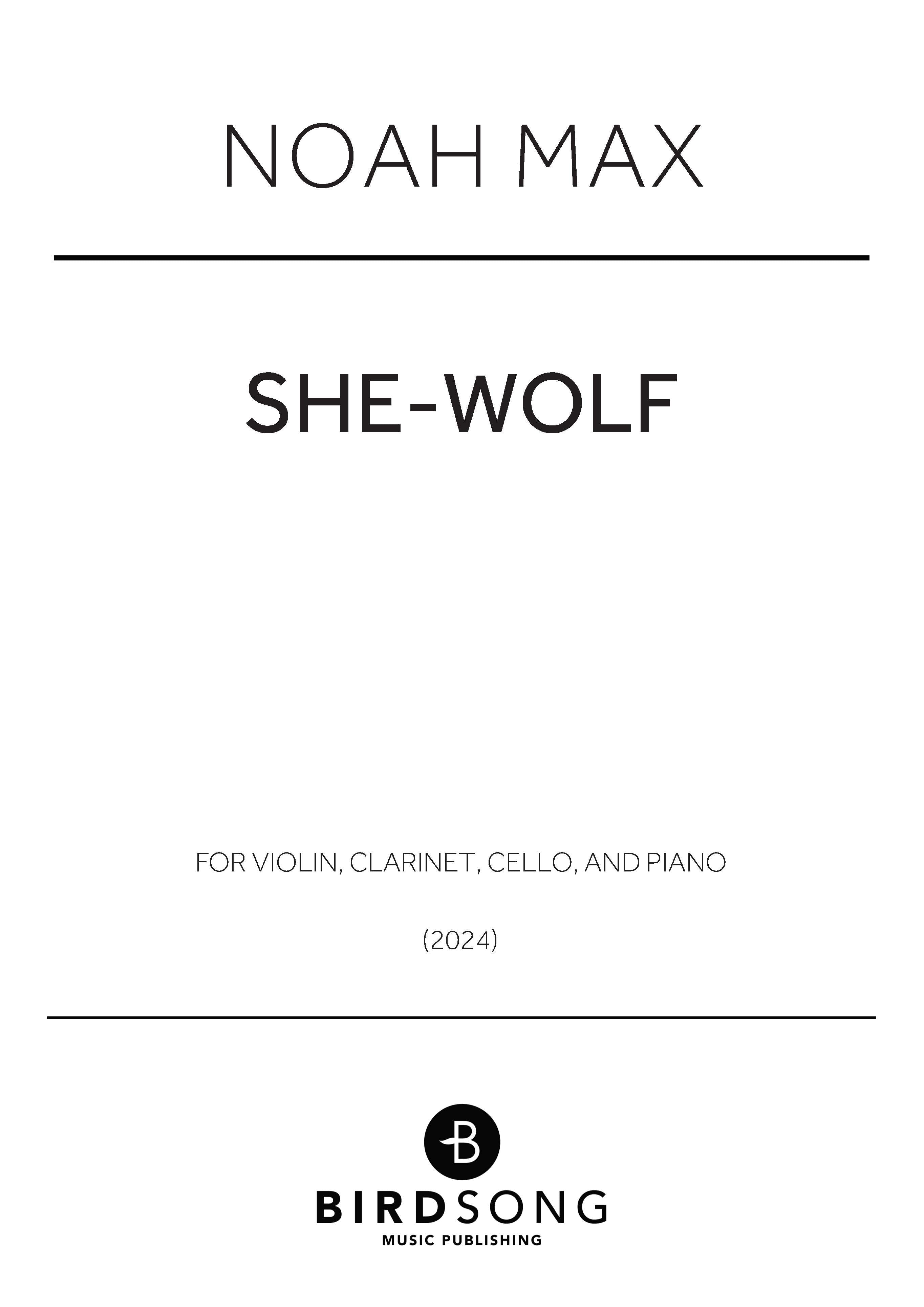 She-Wolf - Instrumental Quartet (Digital Download)