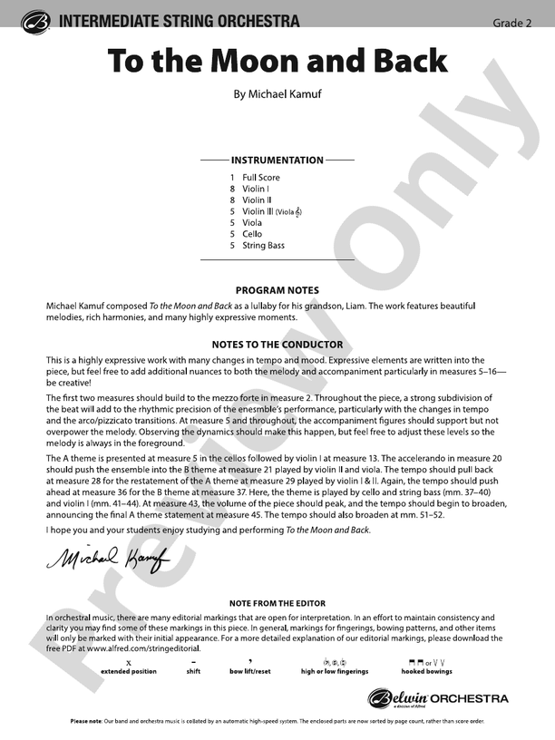 To the Moon and Back - String Orchestra Conductor Score & Parts (Digital Download)