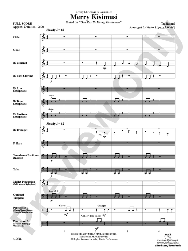 Merry Kisimusi - Concert Band Conductor Score & Parts (Digital Download)