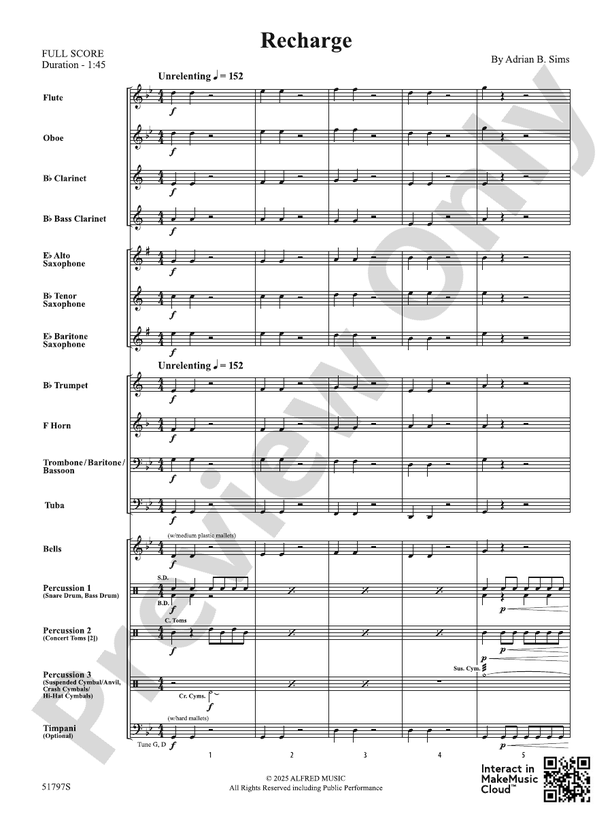 Recharge - Concert Band Conductor Score & Parts(Digital Download)