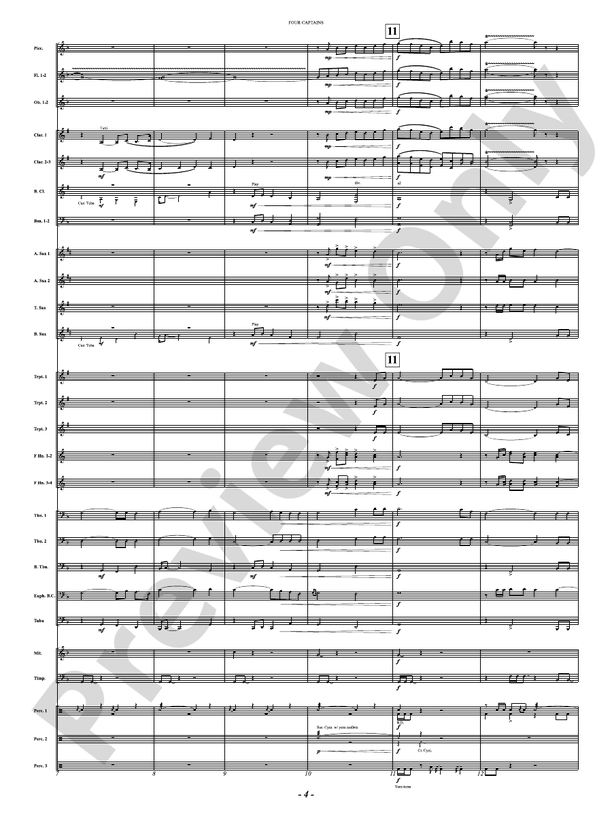 Four Captains (A Pirate Story) - Concert Band Conductor Score & Parts(Digital Download)