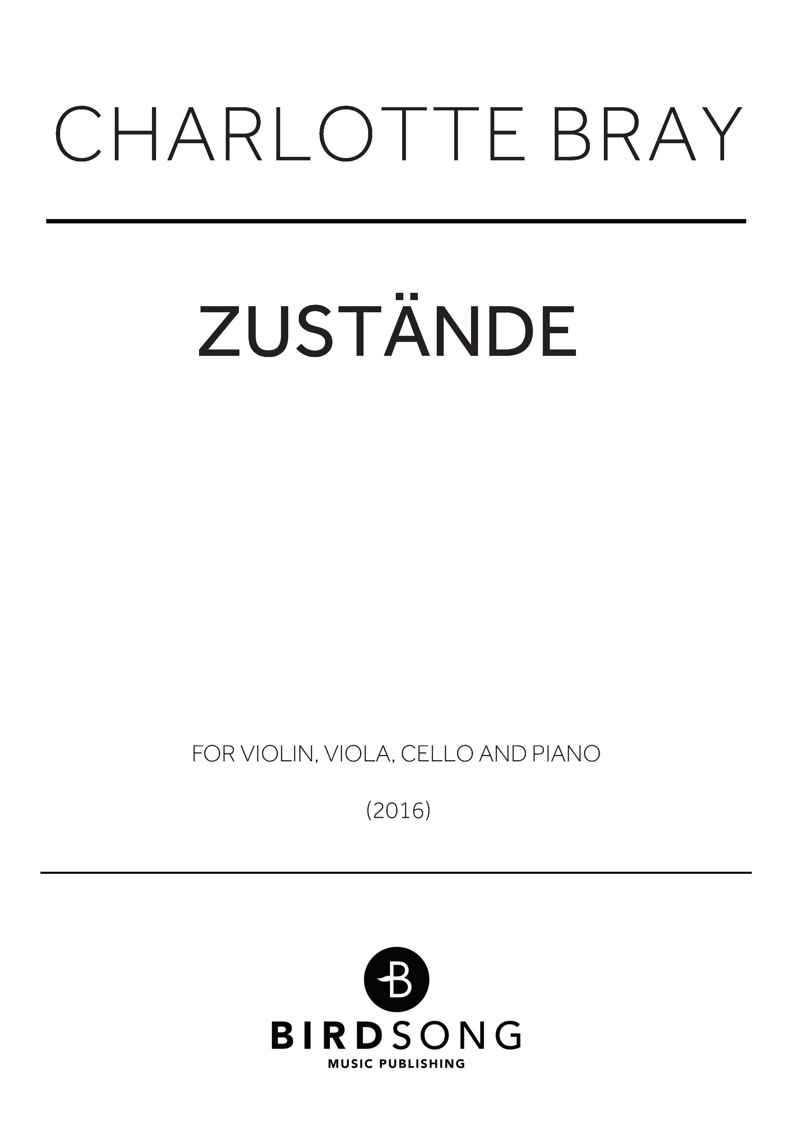 Zustande - Piano Quartet (Digital Download)