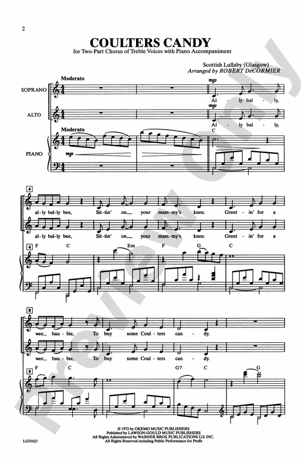 Coulters Candy – 2-Part Choral Octavo (Digital Download)