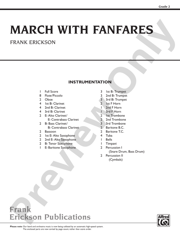 March with Fanfares - Concert Band Conductor Score & Parts (Digital Download)