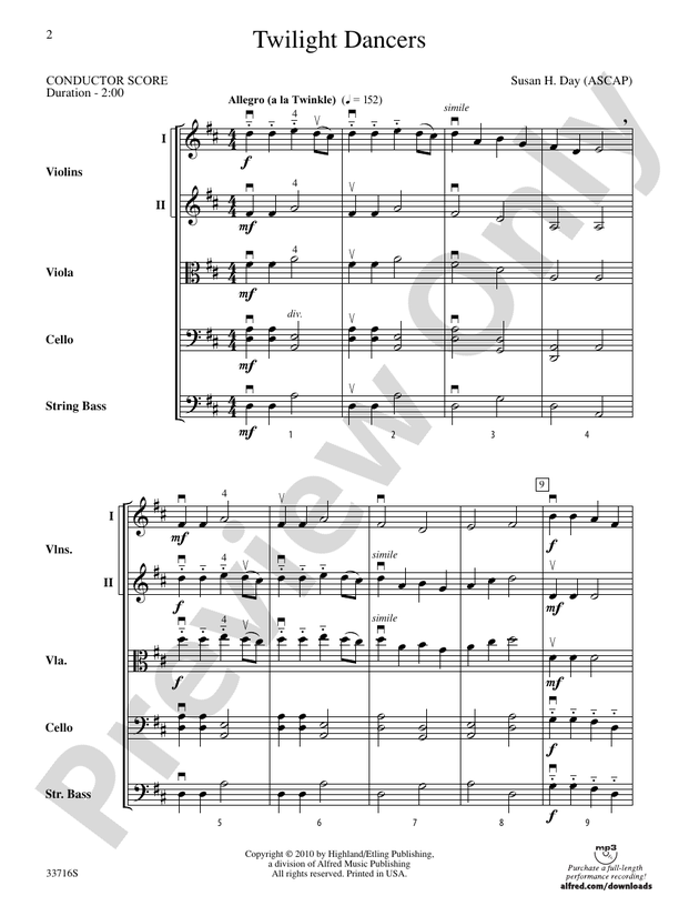 Twilight Dancers – String Orchestra Conductor Score & Parts (Digital Download)
