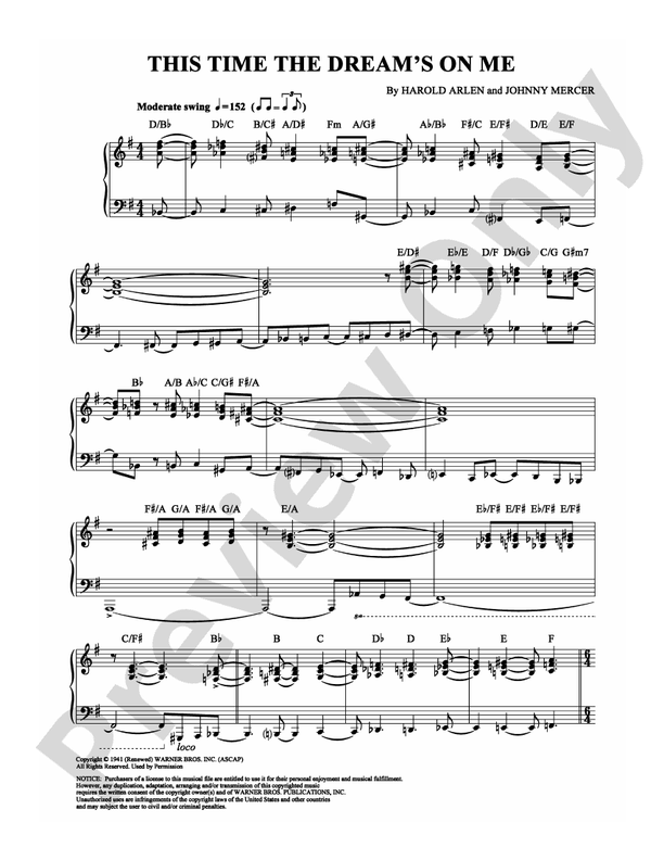 This Time the Dream's on Me - Piano (Digital Download)