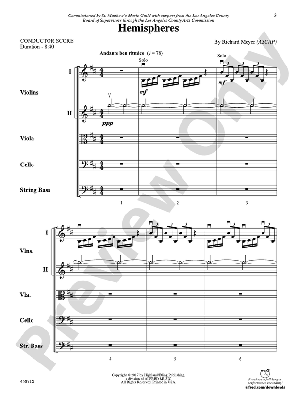 Hemispheres - String Orchestra Conductor Score & Parts (Digital Download)
