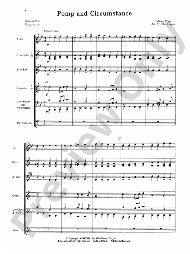 Pomp and Circumstance - Concert Band Conductor Score & Parts (Digital Download)
