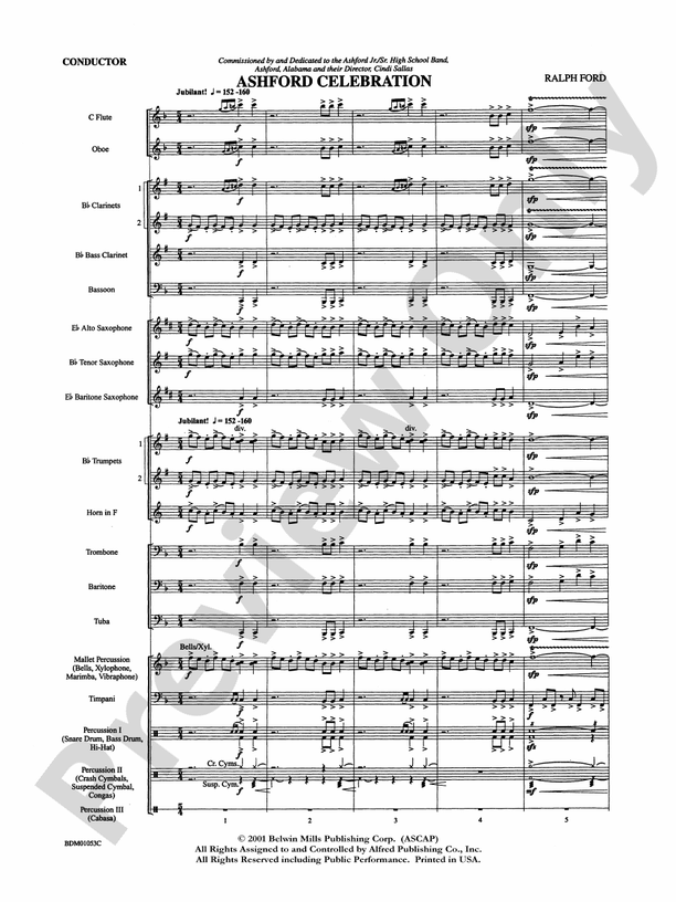 Ashford Celebration - Concert Band Conductor Score & Parts (Digital Download)