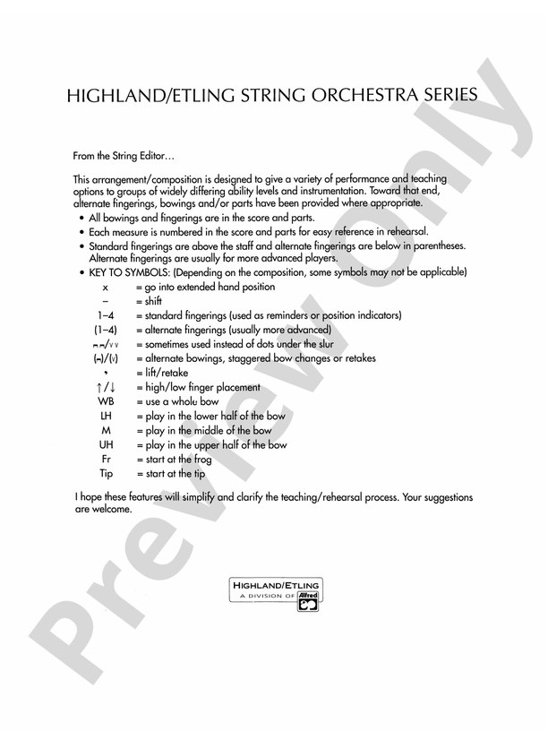 New World Symphony – String Orchestra Conductor Score & Parts (Digital Download)
