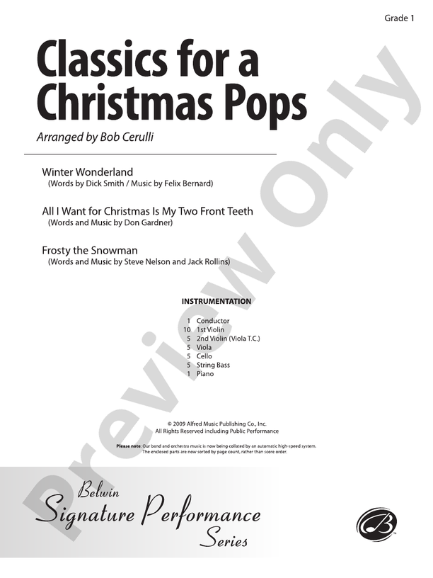Classics for a Christmas Pops, Level 1 – String Orchestra Conductor Score & Parts (Digital Download)