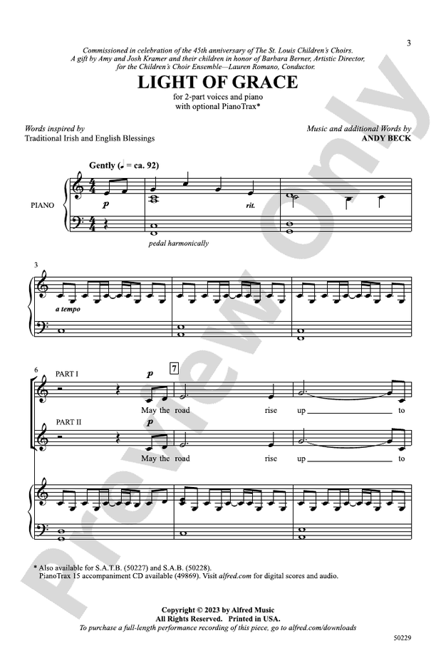 Light of Grace - 2 Part Treble Choral Octavo (Digital Download)