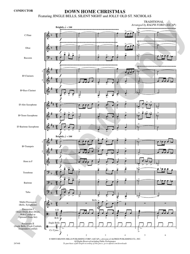 Down Home Christmas - Concert Band Conductor Score & Parts (Digital Download)