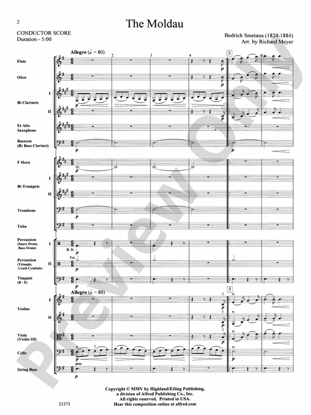 The Moldau – Full Orchestra Conductor Score & Parts (Digital Download)