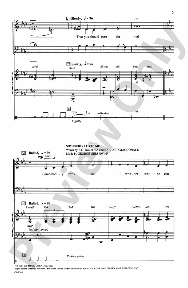 Gershwin Showcase – 3-Part Mixed Choral Octavo (Digital Download)