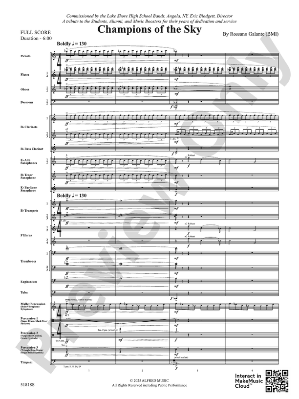 Champions of the Sky - Concert Band Conductor Score & Parts(Digital Download)