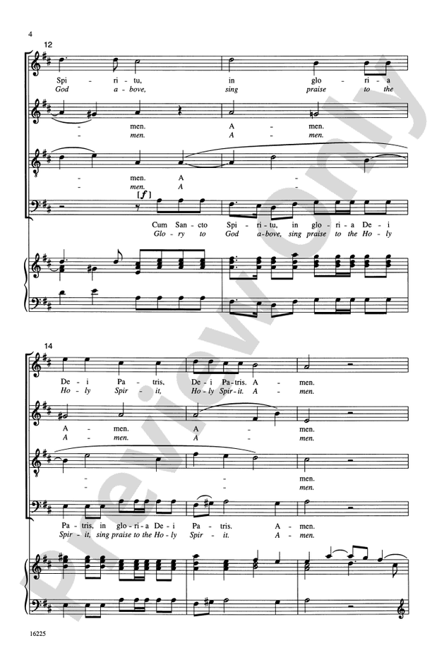 Cum Sancto Spiritu (from Gloria) – SATB Choral Octavo (Digital Download)