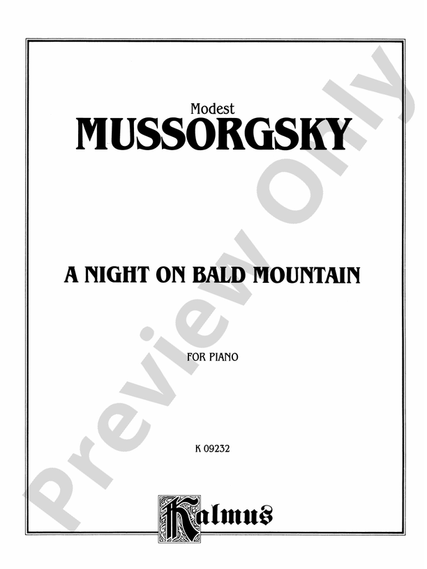 Mussorgsky - A Night on Bald Mountain - Piano Solo (Digital Download)