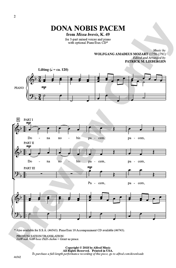 Dona Nobis Pacem – 3-Part Mixed Choral Octavo (Digital Download)