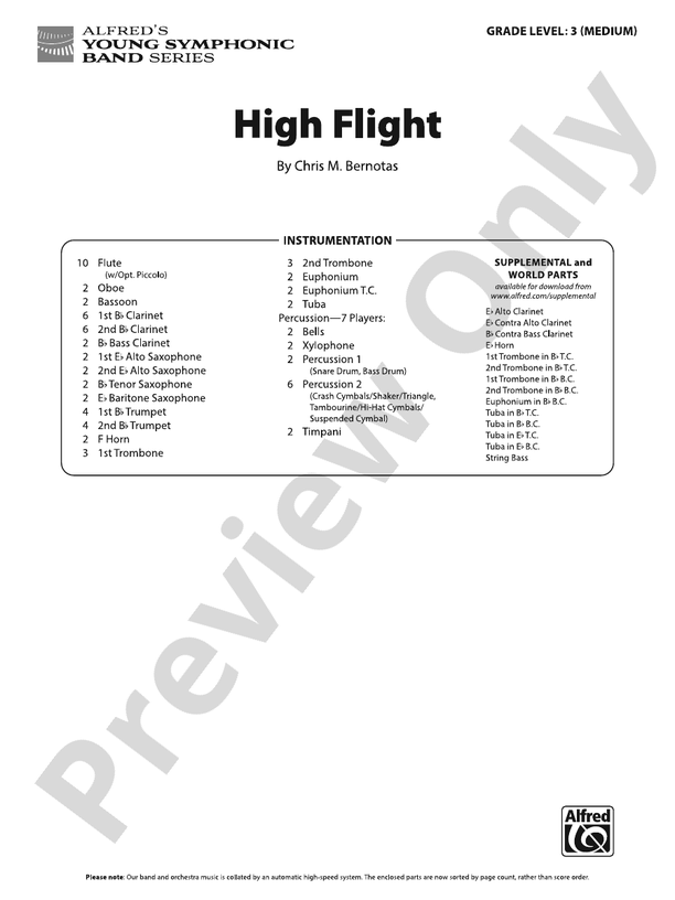 HIGH HOPES/PCB - Concert Band Conductor Score & Parts (Digital Download)