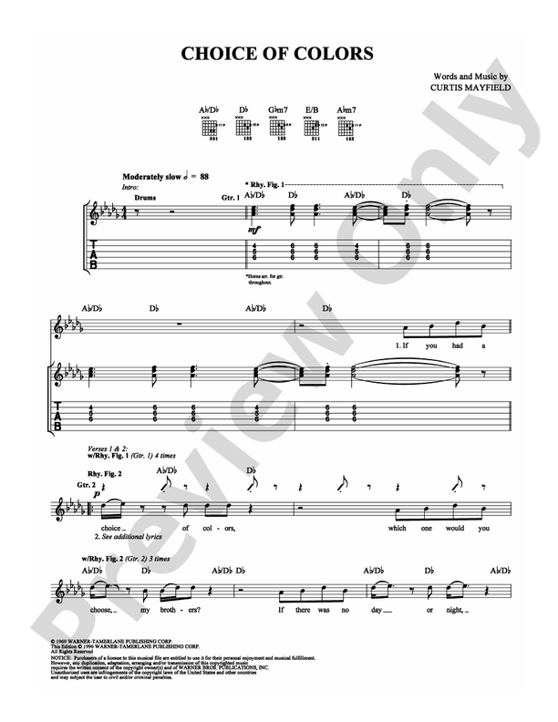 Choice of Colors - Guitar TAB (Digital Download)