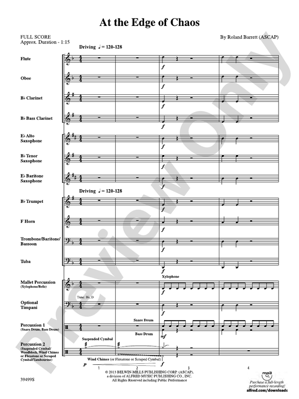 At the Edge of Chaos - Concert Band Conductor Score & Parts (Digital Download)