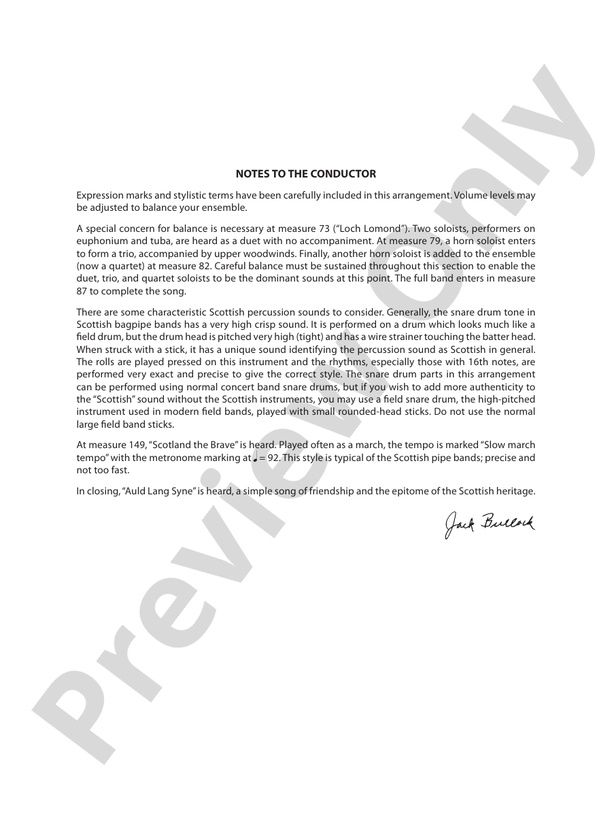 Scotland! - Concert Band Conductor Score & Parts (Digital Download)