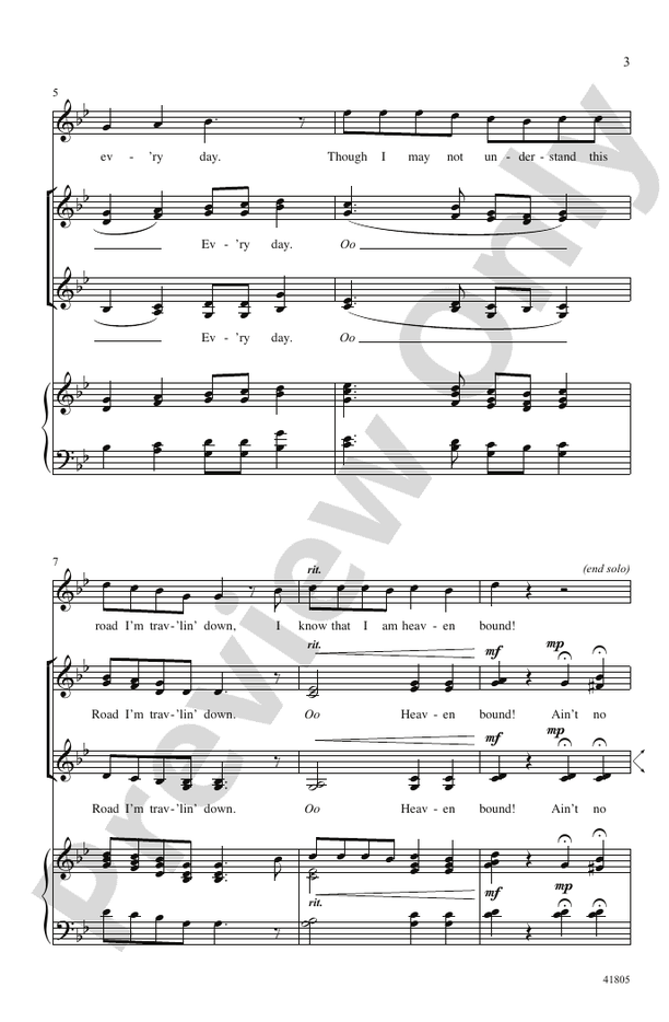 Ain't No Windin' in the Road - SSAA, a cappella Choral Octavo (Digital Download)