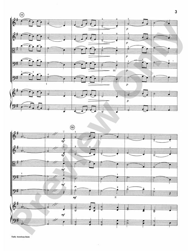 Early American Suite – String Orchestra Conductor Score & Parts (Digital Download)