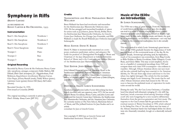 Symphony in Riffs (Grade 3.5) - Jazz Ensemble Conductor Score & Parts (Digital Download)