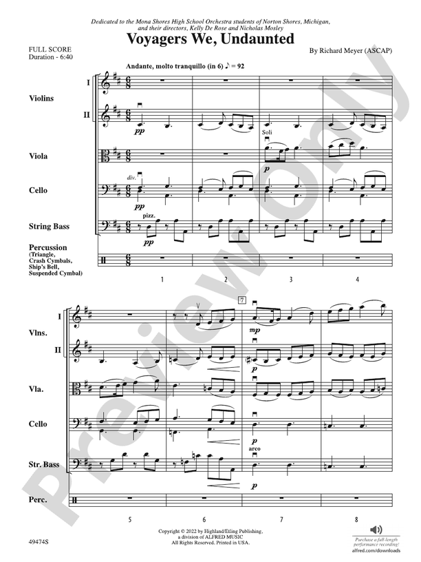 Voyagers We, Undaunted - String Orchestra Conductor Score & Parts (Digital Download)