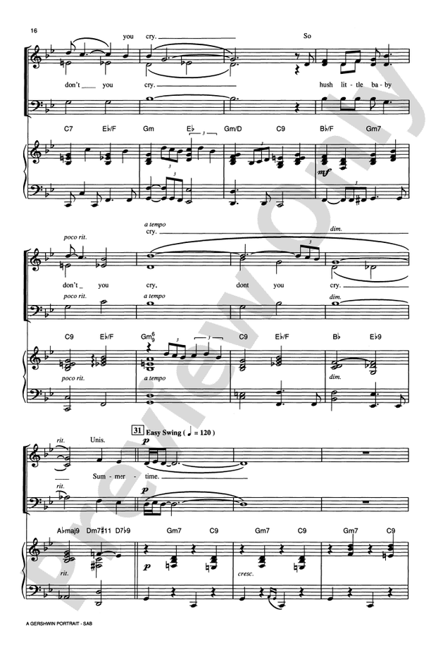 A Gershwin Portrait! The Music of George and Ira Gershwin - SAB Choral Octavo (Digital Download)