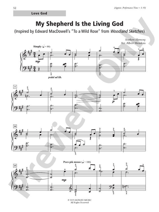 My Shepherd Is the Living God - Piano Solo (Digital Download)