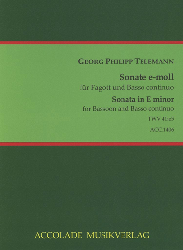 SONATA E MINOR TWV 41:E5 - BASSOON AND PIANO - TELEMANN - ACCOLADE
