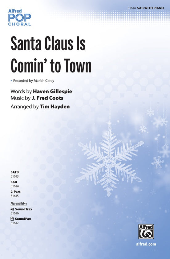 Santa Claus Is Comin' to Town - SAB Choral Octavo (Digital Download)