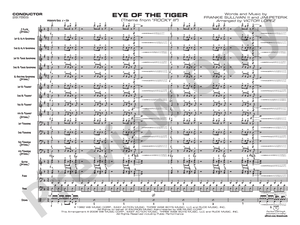 Eye of the Tiger - Jazz Ensemble Conductor Score & Parts(Digital Download)