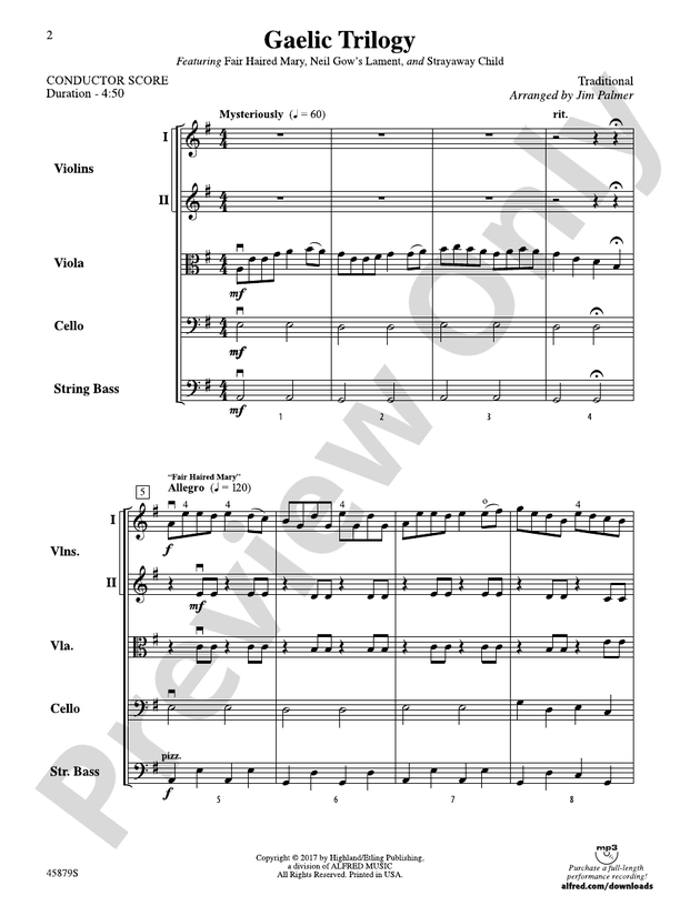 Gaelic Trilogy - String Orchestra Conductor Score & Parts (Digital Download)