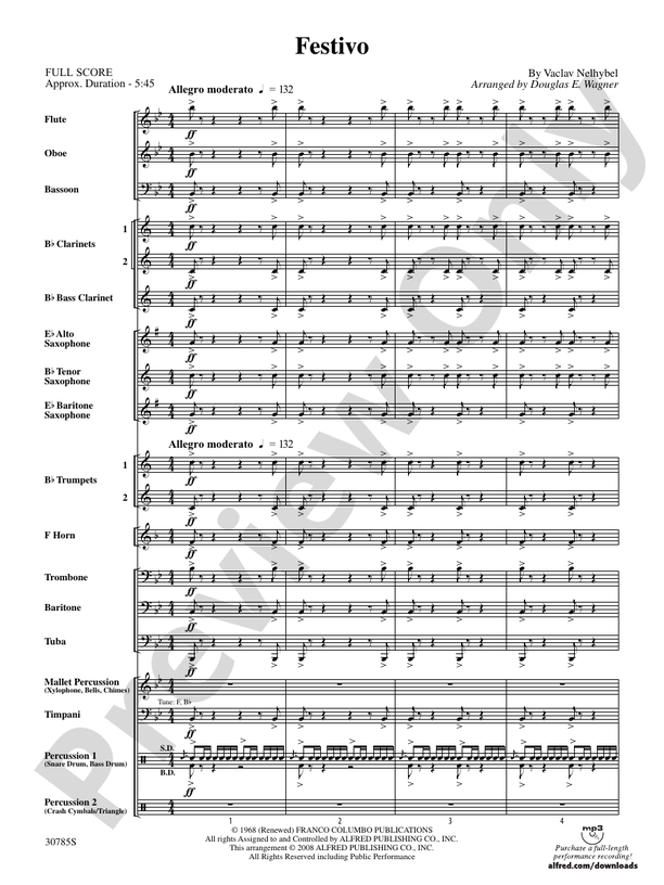 Festivo - Concert Band Conductor Score & Parts (Digital Download)