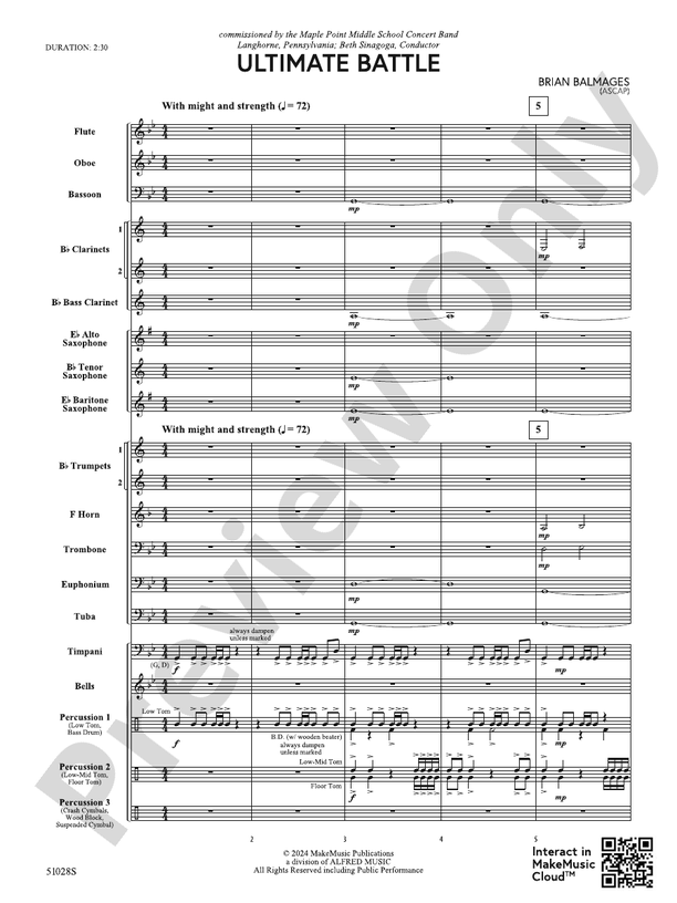 Ultimate Battle – Concert Band Conductor Score & Parts (Digital Download)