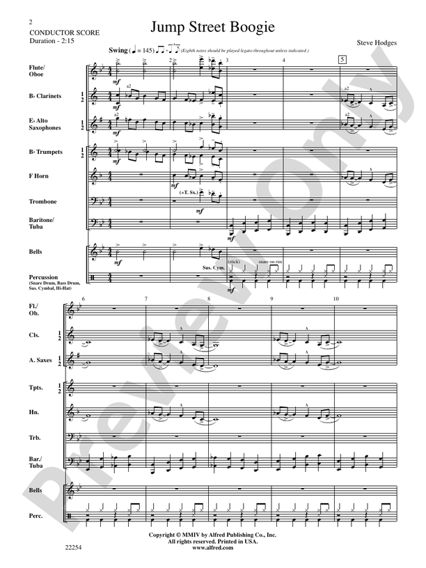 Jump Street Boogie - Concert Band Conductor Score & Parts (Digital Download)