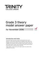 Theory Model Answer Paper 2016 Grade 3 (November Session) - Trinity College (Digital Download)