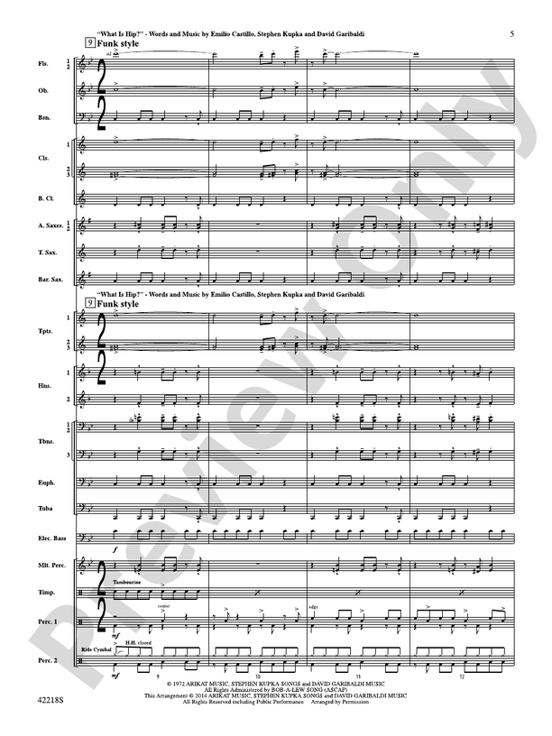 Tower of Power Greatest Hits - Concert Band Conductor Score & Parts (Digital Download)