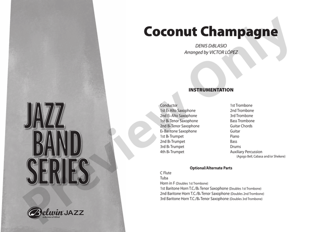 Coconut Champagne – Jazz Ensemble Conductor Score & Parts (Digital Download)