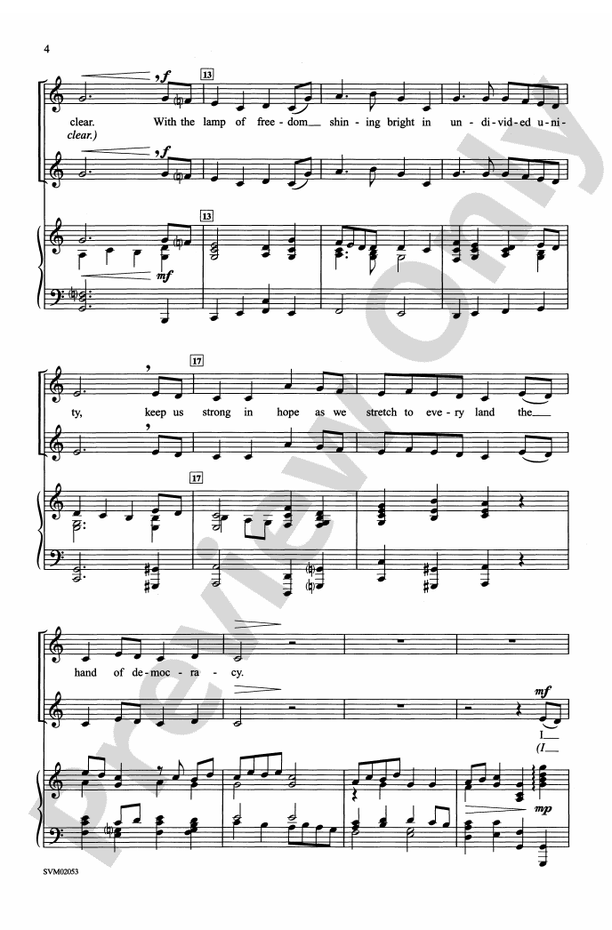 I Sing a Song for America (I Sing a Prayer for America) – SSA Choral Octavo (Digital Download)