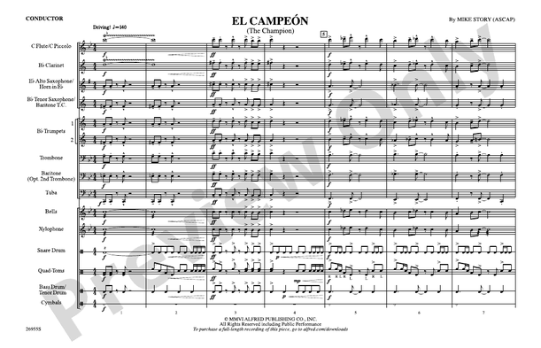 El Campeon – Marching Band Conductor Score & Parts (Digital Download)